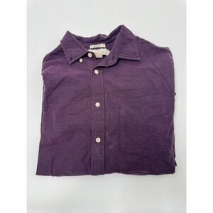 H M Divided Mens Button Down Shirt Purple Long Sleeve Casual Size Medium